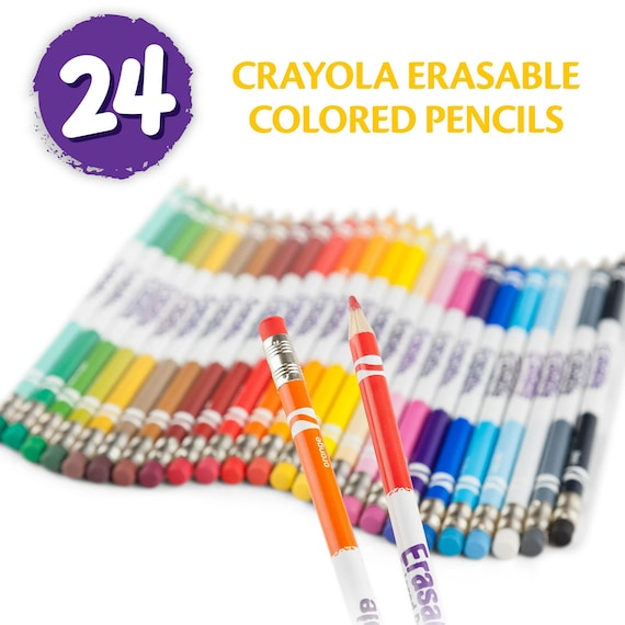 Crayola Erasable Colored Pencils, Art Tools, Adult Coloring, 24