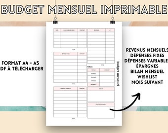 Budget mensuel imprimable