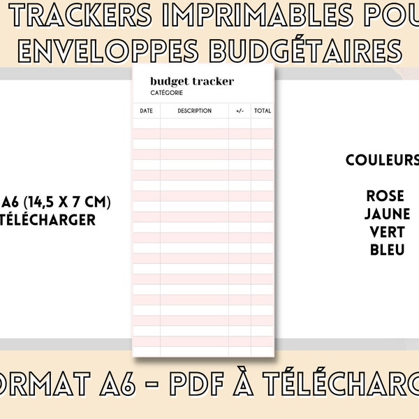 12 trackers imprimables pour enveloppes budgétaires