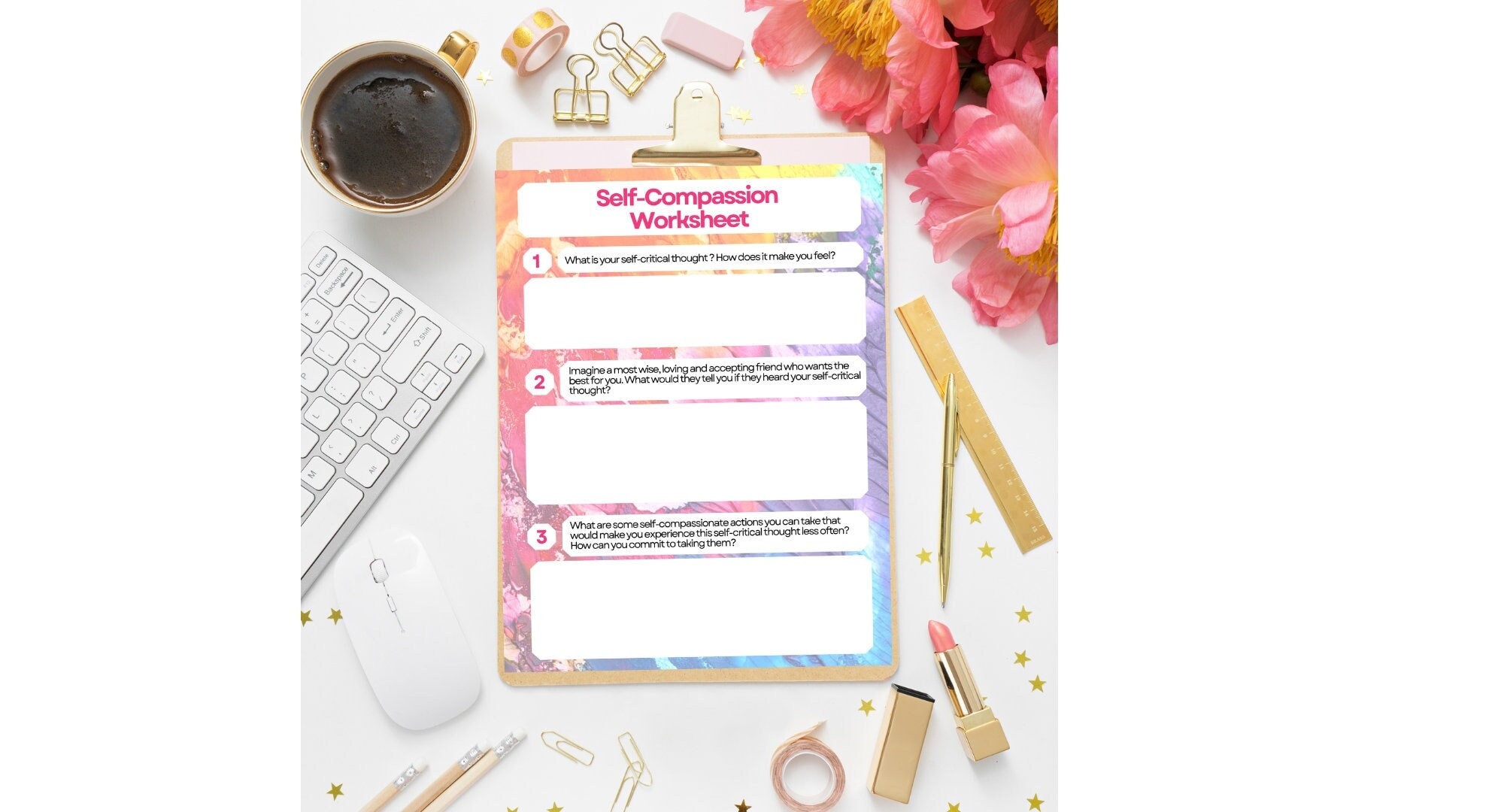 Printable Self-compassion Worksheet Self-esteem Journaling - Etsy