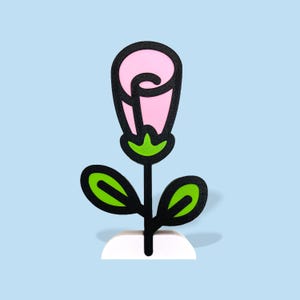 Elegant 3D-Printed Tulip Sculpture – Minimalist Floral Art for Home or Office Décor, Symbolizing Love, Renewal, and Serenity