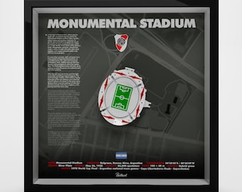 Monumental Stadium River Plate 3D Shadow Box – Argentine Soccer Wall Art