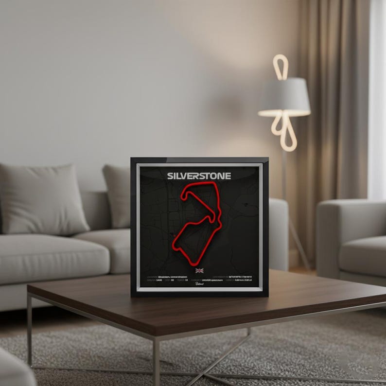 Silverstone Print Silverstone Circuit 3D Shadow Box – Minimalist Formula One Wall Art - Etsy