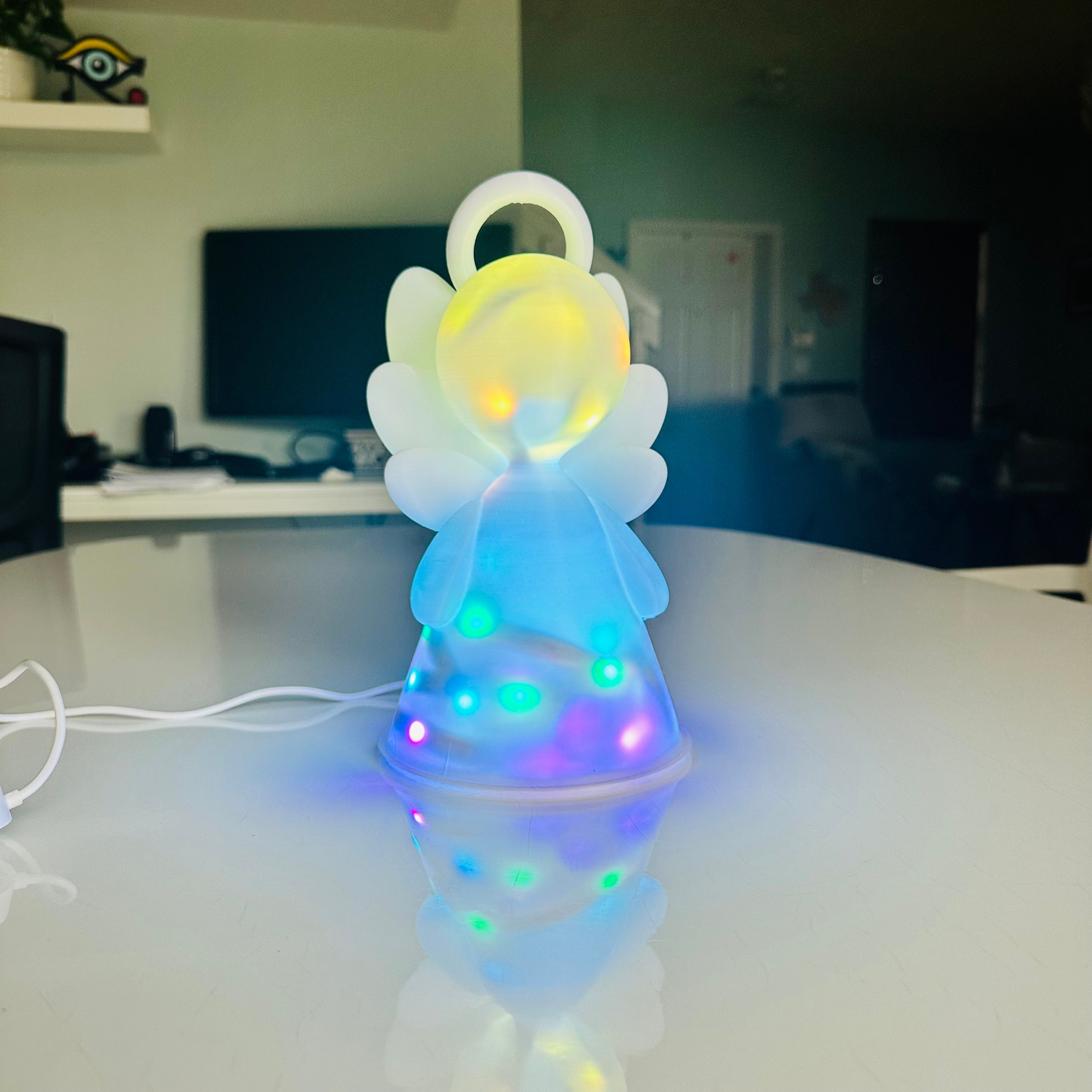 Illuminated Angel Sculpture: 3D Printed Color-changing Ambient Light - Etsy