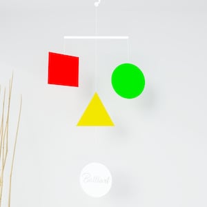 Primitive shapes hanging mobile minimalist decor for modern spaces