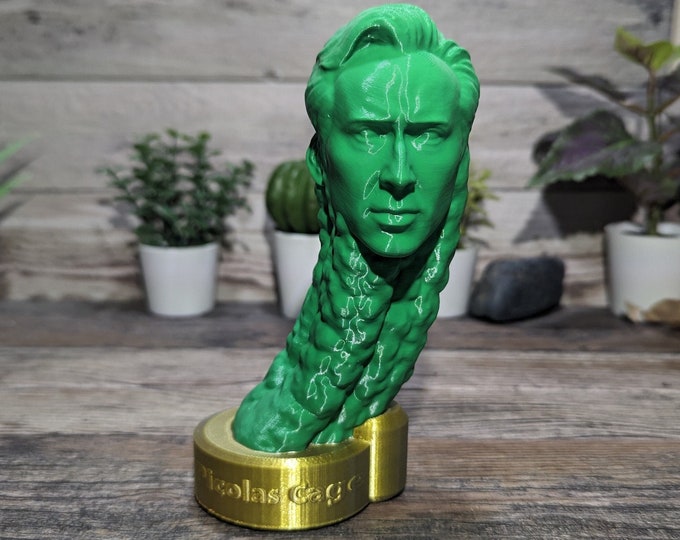 Nicolas Cage as Picolas Cage Statue Home Decor Nic Cage Print Weird Gift for Friend 3D Printed Art Desk Pet 3D Printed Pickle Nic Cage
