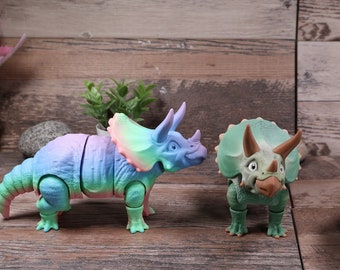Triceratops Flexible Sensory Toy Articulating Gift For Boy