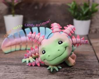 Awesome Axolotl Toy - Big Smile/Regular & Lots of Colors - 3D Printed - Adopt a Pet - Axolotl Hide