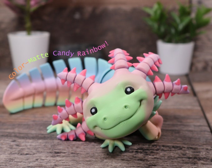 Awesome Axolotl Toy - Big Smile/Regular & Lots of Colors - 3D Printed - Adopt a Pet - Axolotl Hide
