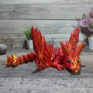 Adorabile scultura di un drago da 12 pollici - snodabile e snodabile - stampata in 3D - statuina di creatura mitica