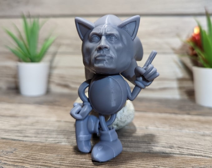 Dwayne Johnson Rocknic (The Rock + Sonic the Hedgehog) SLA Printed