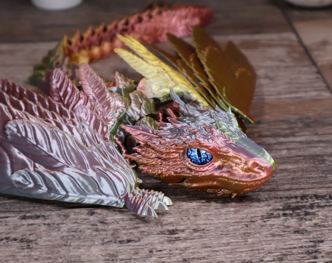Articulating Fidget Toy,  Dragon with Glass Eyes