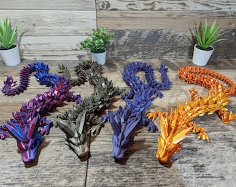 Crystal Dragon Movable Fun Toy for Boy Gift For Him Fidget Toy for Kids Cinderwing 3D Printed Art Home Decor