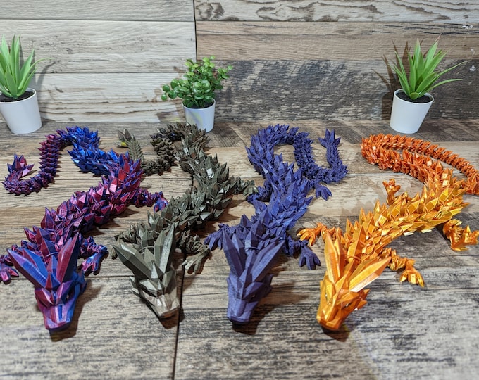 Crystal Dragon Movable Fun Toy for Boy Gift For Him Fidget Toy for Kids Cinderwing 3D Printed Art Home Decor