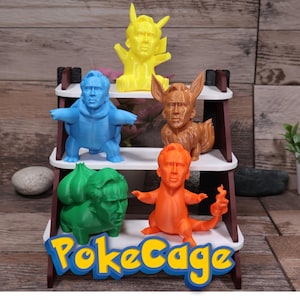 Figurines Pokémon uniques de la cage Nic - Pikachu, Carapuce, Evoli, Salamèche, Bulbizarre - Cadeau et décoration d'intérieur de bureau