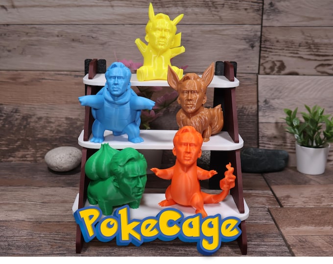 Unique Nic Cage Pokemon Figures - Pikachu, Squirtle, Eevee, Charmander, Bulbasaur - Office Home Decor & Gift