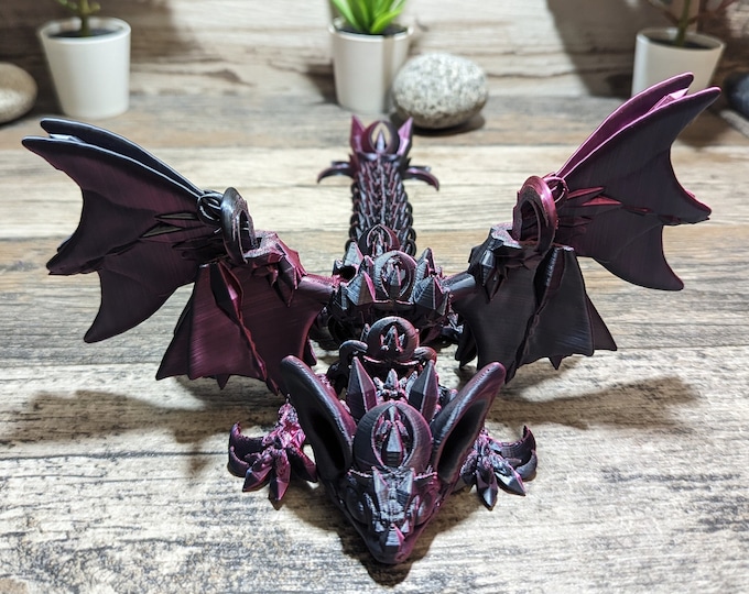 Magical Nightwing Articulating Dragon 3D Printed