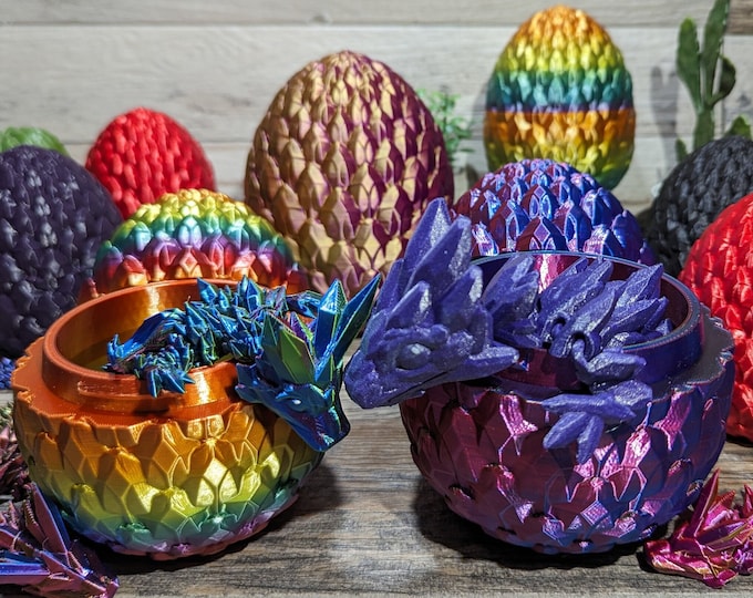 Mystical Dragon Egg with Moving Dragon Inside Many Beautiful Colors Unique Boy's Girl's Birthday Gift and Home Decor