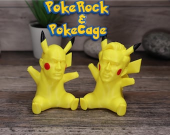 PokéCage & PokéRock Figures – Nicolas Cage, Dwayne Johnson Pikachu Mashup