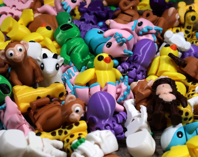 Mini Animals | Minis Mystery Bags Articulating Tiny Animals | 3D Printed Fidget Toy | Sensory Toy | Animal Gift | Baby Animals |