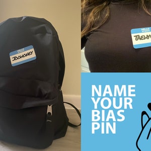 Hello My Bias Is, Pin - KPop Badge - Name Your Bias (BTS, MONSTA X, NCT, Ateez, Stray Kids, Enhypen, Txt, Blackpink, Twice, New Jeans)