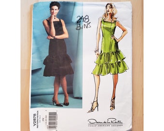 Vintage 90s Vogue V2878 Oscar de la Renta Dress Pattern (Sizes 18-22)
