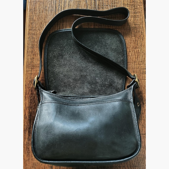 Vintage 90's Coach 9951 Legacy Patricia Saddle Bag in Black Glove