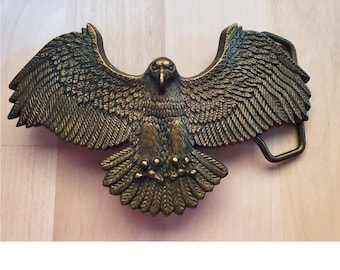 Vintage Men's Belt Buckle Eagle Solid Brass 1980 Baron Buckles - Etsy