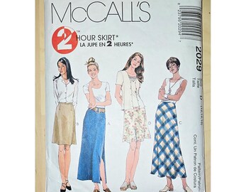 Vintage 90s McCall's 2029 Skirt Sewing Pattern: A-Line Flared, Sizes 12-16