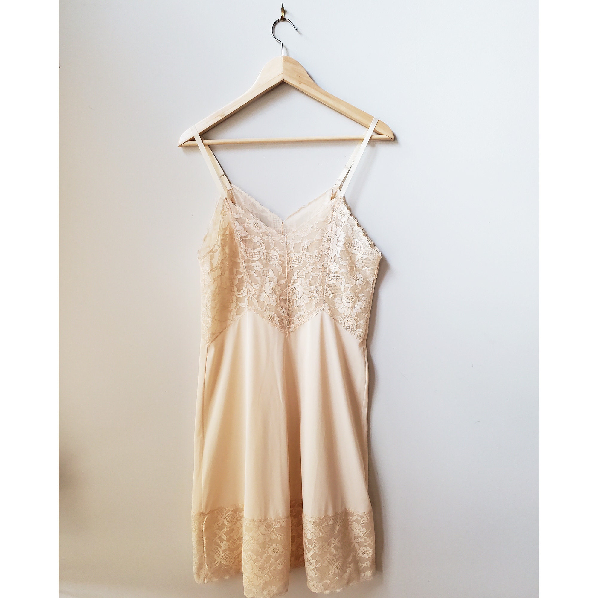 Vintage 1960's Vanity Fair Light Beige Luminescent Half Slip Dress With ...