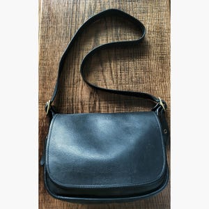Vintage 90's Coach 9951 Legacy Patricia Saddle Bag in Black Glove Tanned Leather