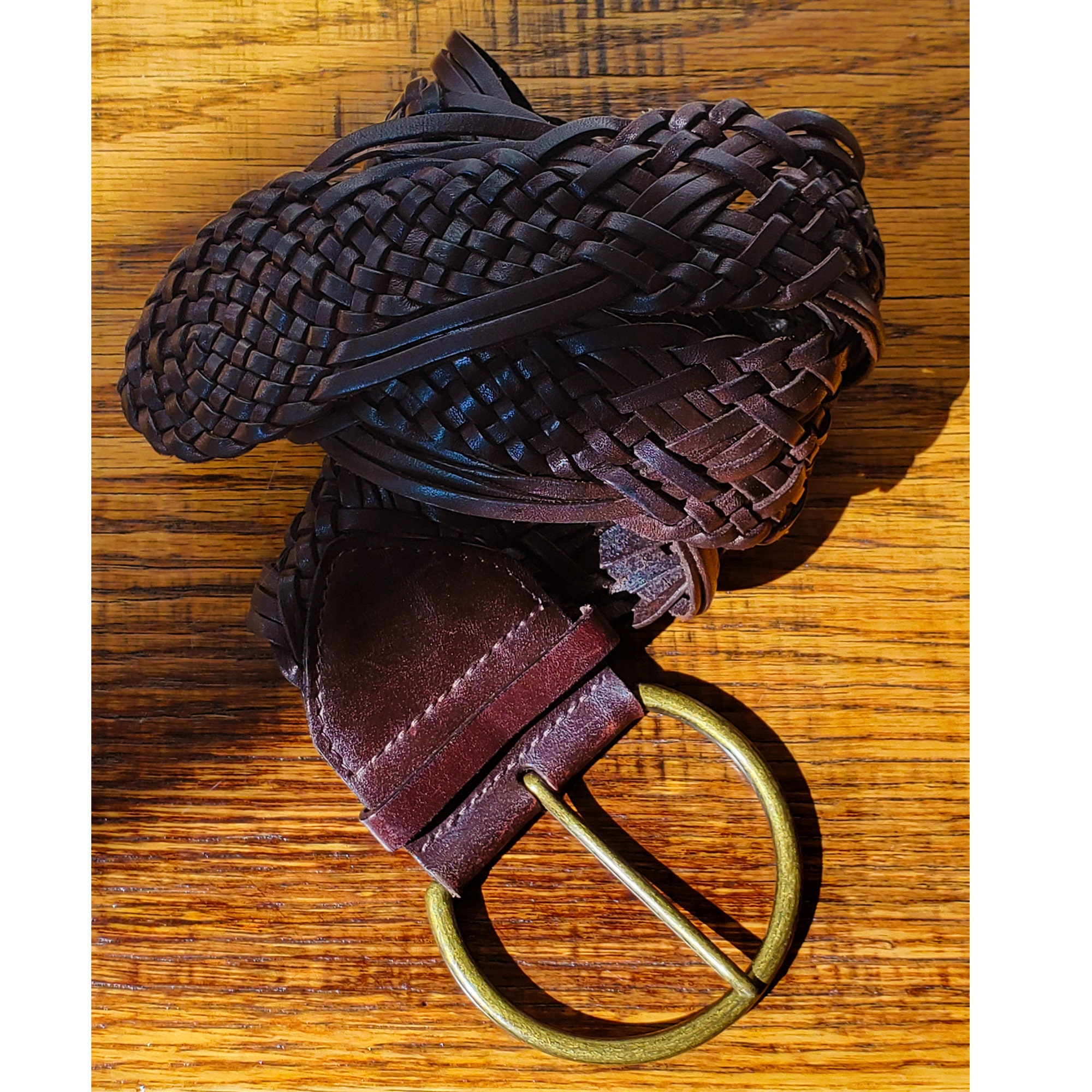 Vintage Brown Braided Leather Banana Republic Belt With Leather Ties Size M Braided Leather Belts | Banana Republic Factory main image 4