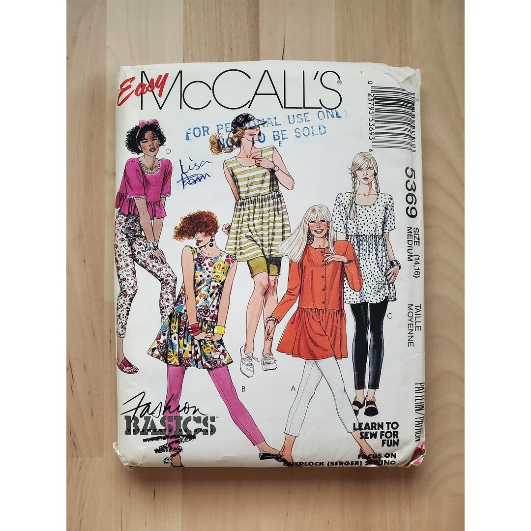 Vintage 90's Mccall's 5369 Peplum Crop Top, Ruffle Tank, Short or Long ...