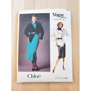 Vintage 80s Vogue 1786 Karl Lagerfeld Chloe Suit Pattern Size 8
