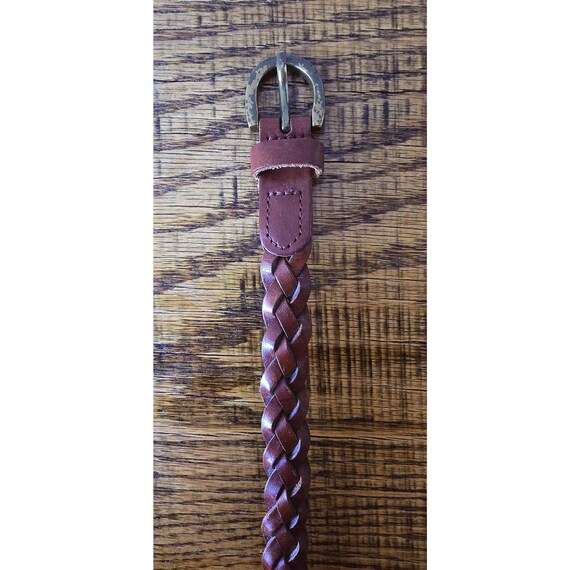 Vintage 90s Brown Braided Leather Belt - Size Large - Etsy display picture 1