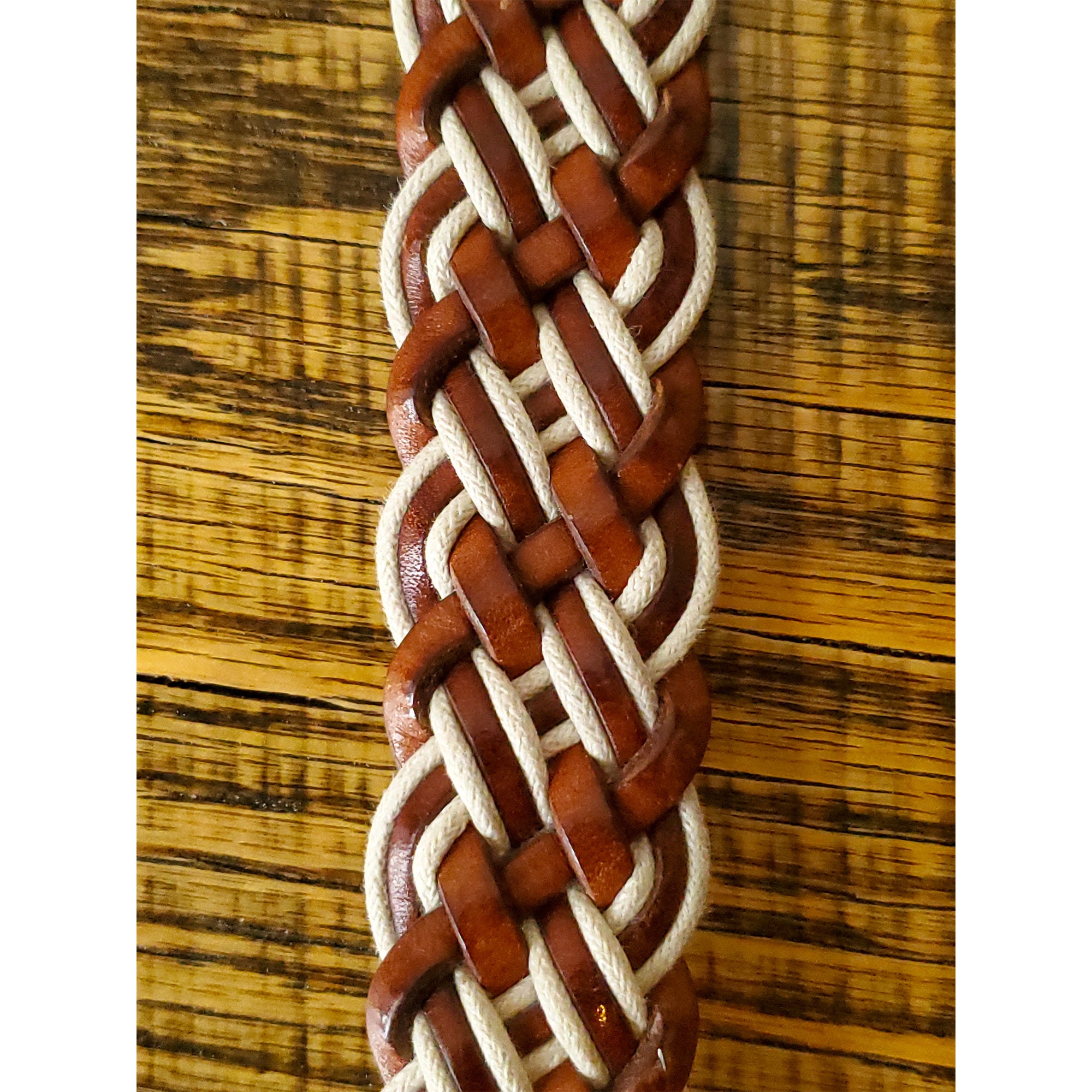 Vintage Talbots Braided Leather Belt Cognac Brown Brass Buckle Academia Boho Talbots Women main image 2