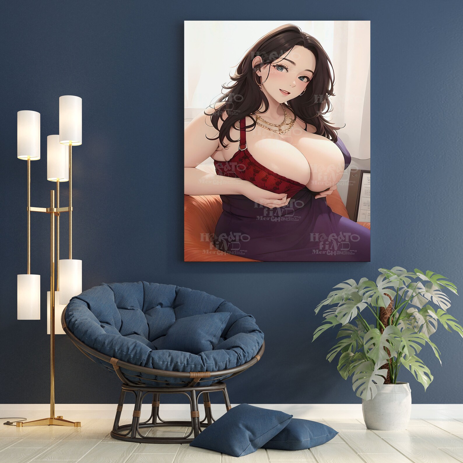 Manga Wall Art, Anime Wall Art, Sexy Wall Art, Sexy Busty Manga Wall