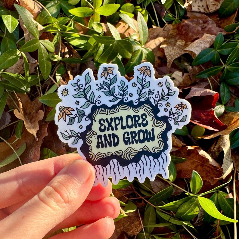 Sticker Exploring Explore and Grow Sticker, Vinyl Sticker, Outdoor Sticker, Nature ...