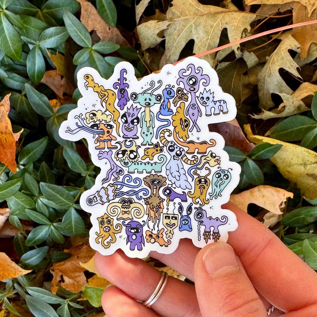 Multiple Monster Sticker, Cryptid, Mystery Creature, Rainbow Art ...