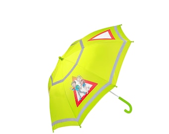 Quick Safety® children's umbrella reflective. Safety and protection children's umbrella. Lemon green. Quick Safety® the compact safety