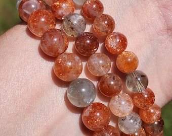 Sunstone Beaded Bracelet | 7mm 8mm or 9mm Beads | Crystal Bracelet