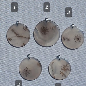 Dendritic Agate Pendant with a Sterling Silver Bail and Optional .925 Sterling Silver Necklace that is 18 inches