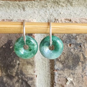 15mm Jade Donut on 20mm s925 Endless Closure Hoop Earring
