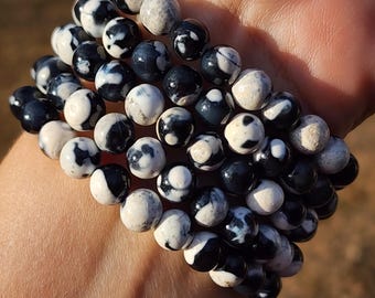 Orca Agate Beaded Bracelet | 8mm Beads