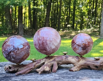 Rainbow Inclusion Fire Quartz Sphere | Hematoid Quartz