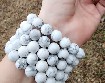 Howlite Beaded Bracelet | 10 mm Beads