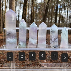 Lavender Fluorite Tower | Yttrium, Snowflake, Feather Fluorite