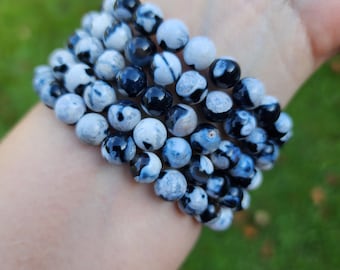 Orca Agate Beaded Bracelet | 8mm Beads