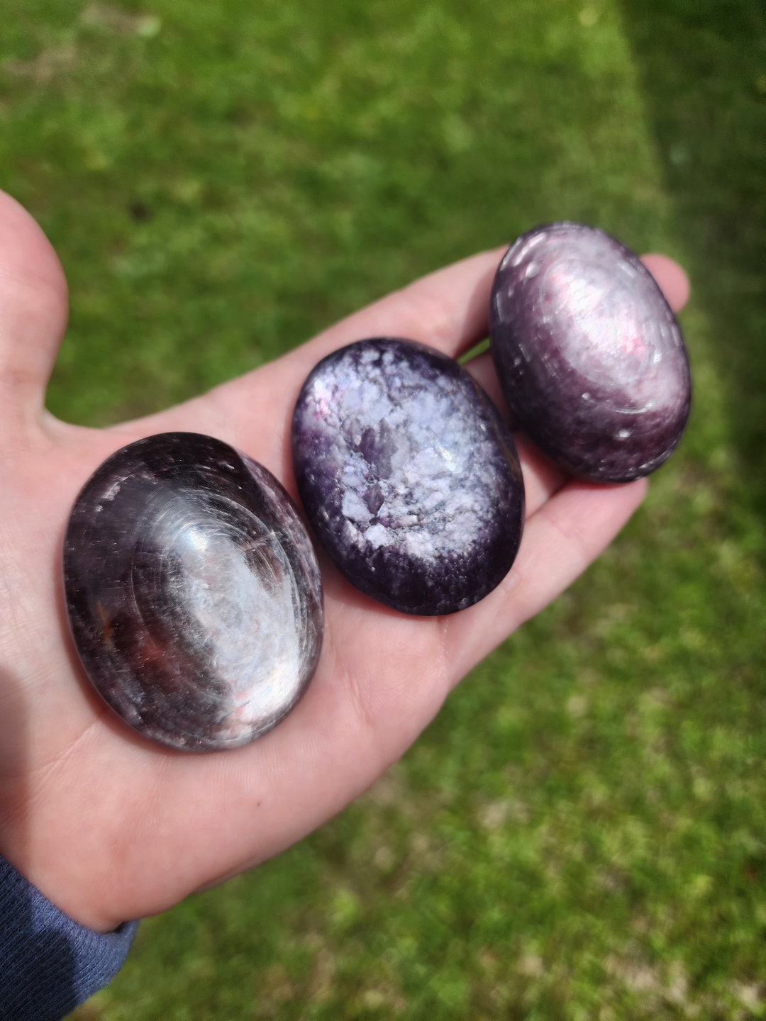 Lepidolite Palm Stone Large | GAIA CENTER Crystal Shop in CYPRUS