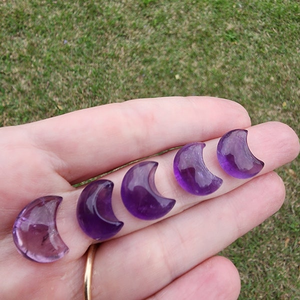 Mini Amethyst Moon Carving | Crystal Carving | Mini Crystal | .5 inch